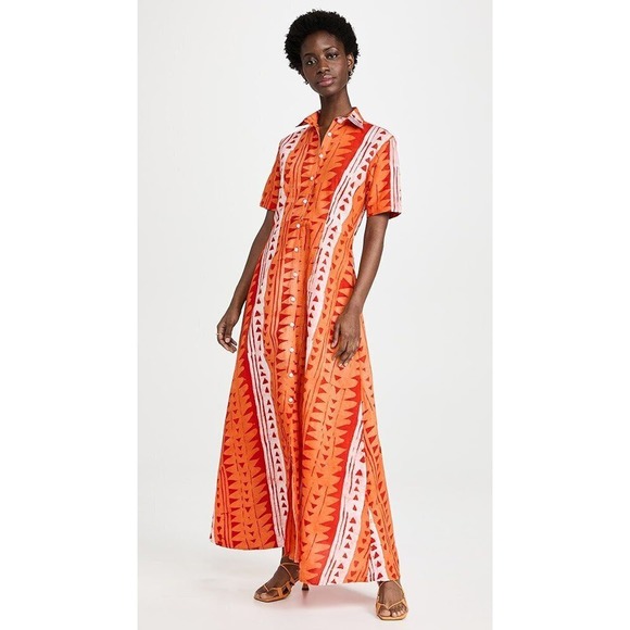Studio 189 Dresses & Skirts - STUDIO 189 Sz M Medium Masquerade Shirt Dress Orange Print